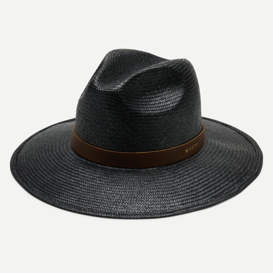 Dune Toyo Straw Panama Hat in Black
