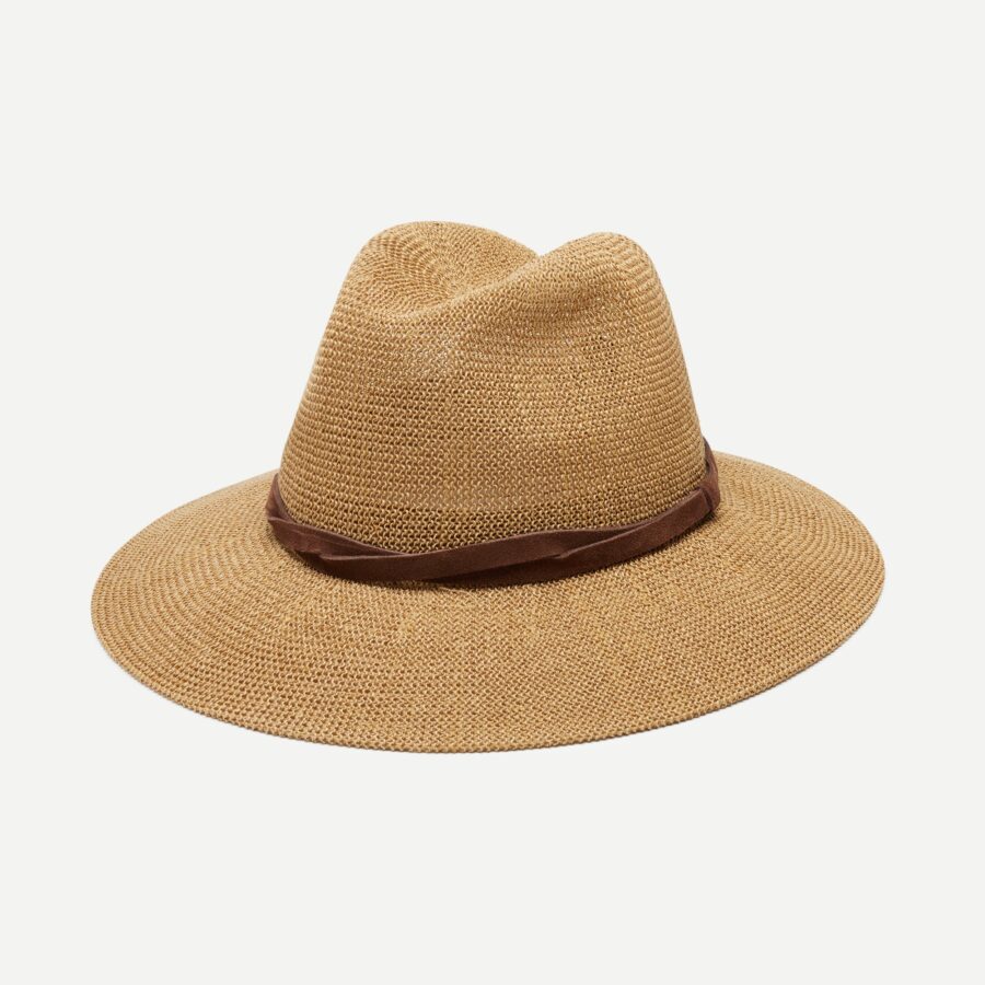 Packable Straw Panama Hat - Camel