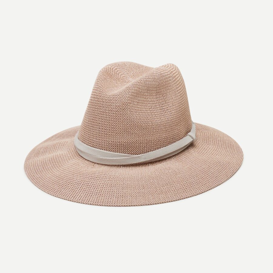 Packable Straw Panama Hat - Pink