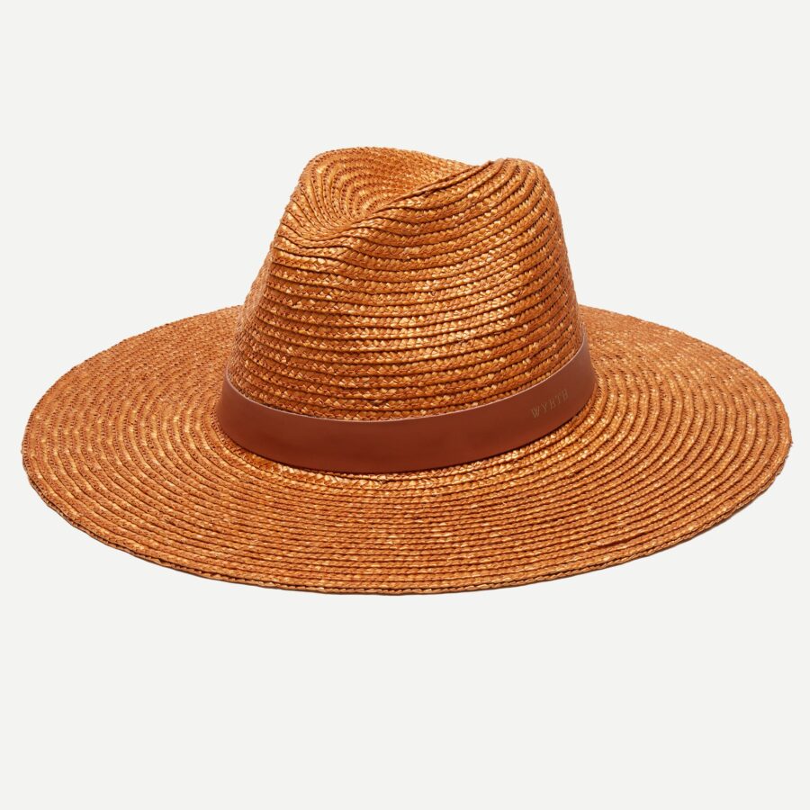Wheat Straw Panama Hat - Rust