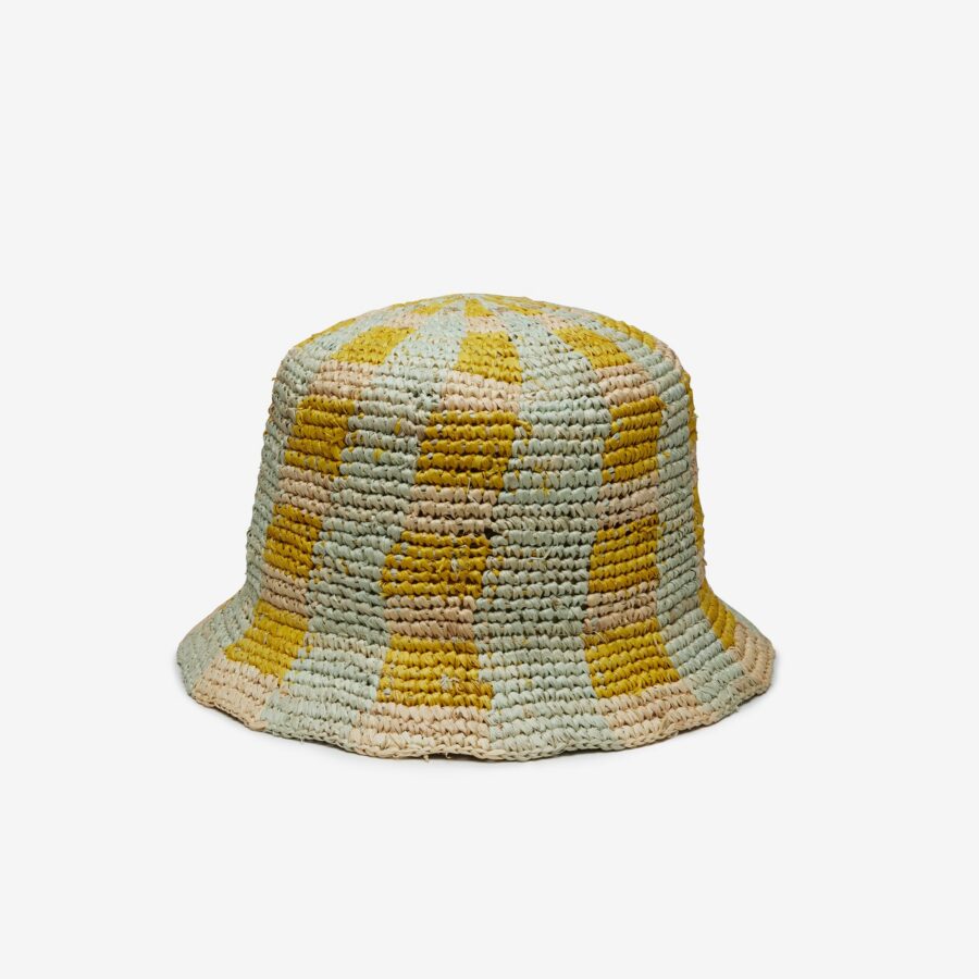 Sunlit Raffia Bucket Hat in Blue
