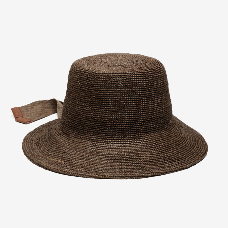 Horizon Raffia Bucket Hat in Brown