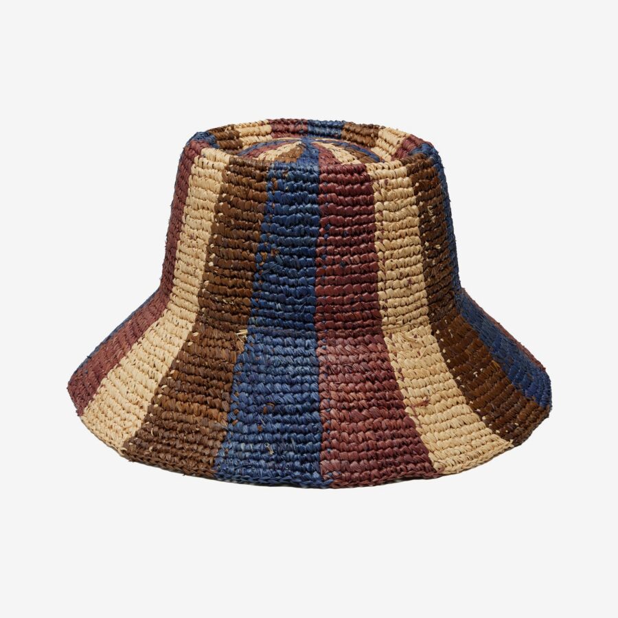 Island Raffia Bucket Hat in Brown