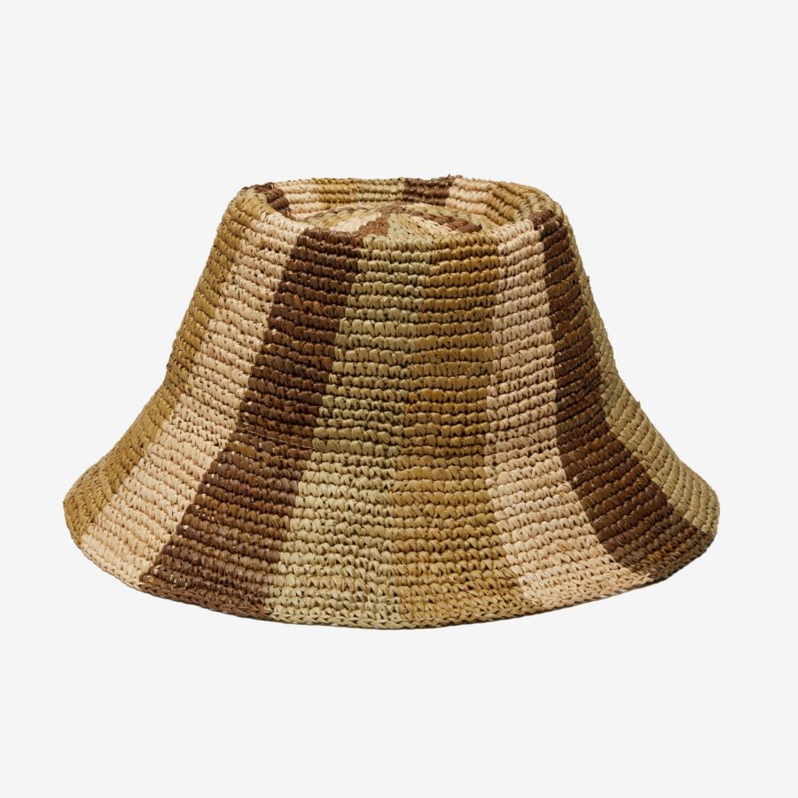 Vista Raffia Bucket Hat in Chocolate