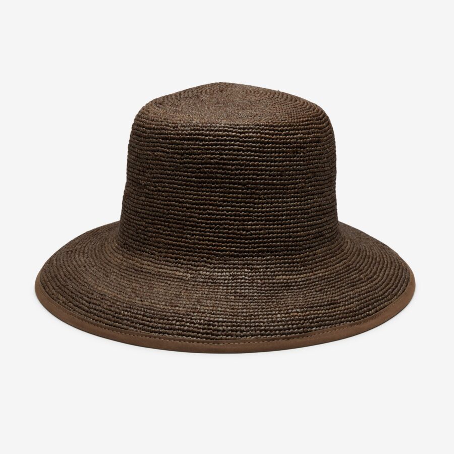 Daylight Raffia Bucket Hat in Brown