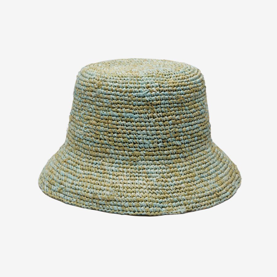 Meadow Raffia Bucket Hat in Mint