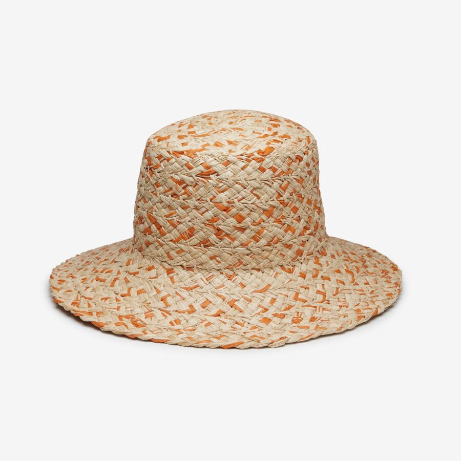 Oasis Raffia Bucket Hat in Orange