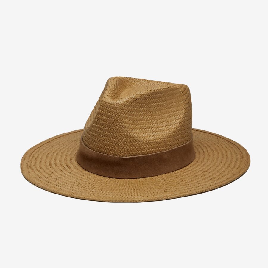 Oasis Paper Straw Fedora Hat in Camel