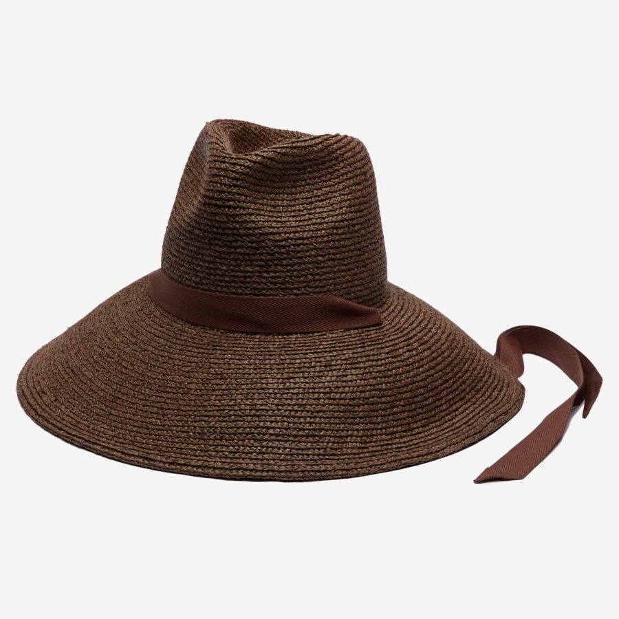 Harbor Raffia Sun Hat in Chocolate