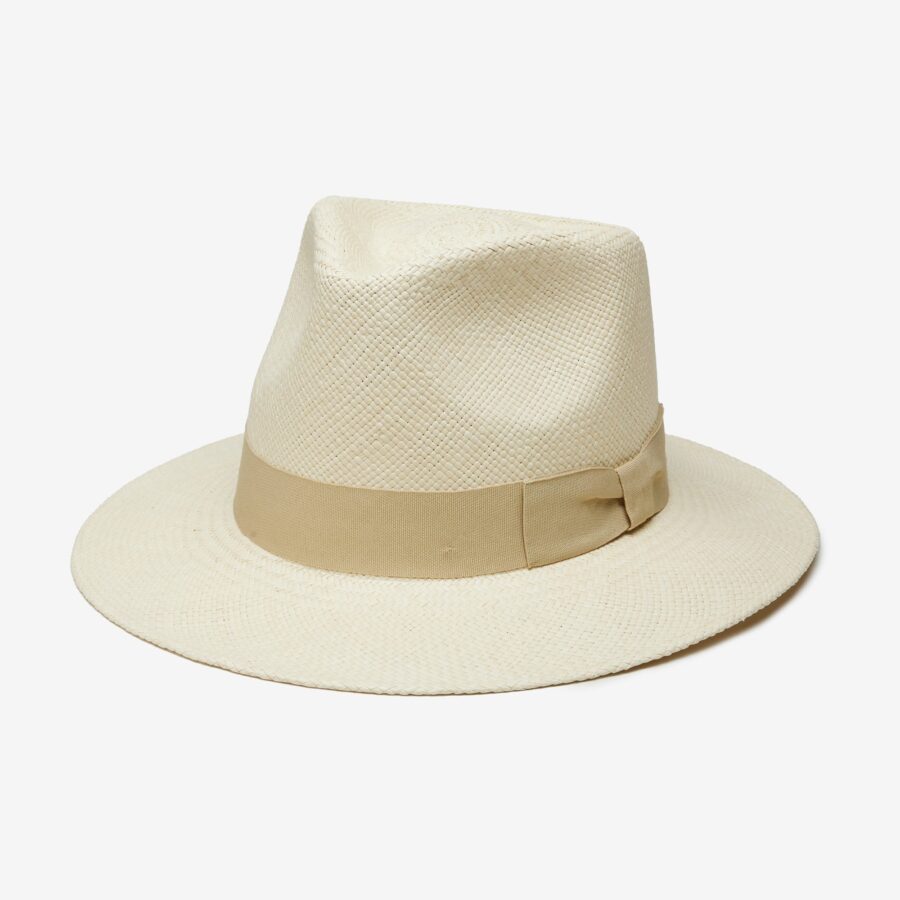 Coastal Straw Fedora Hat in Ivory