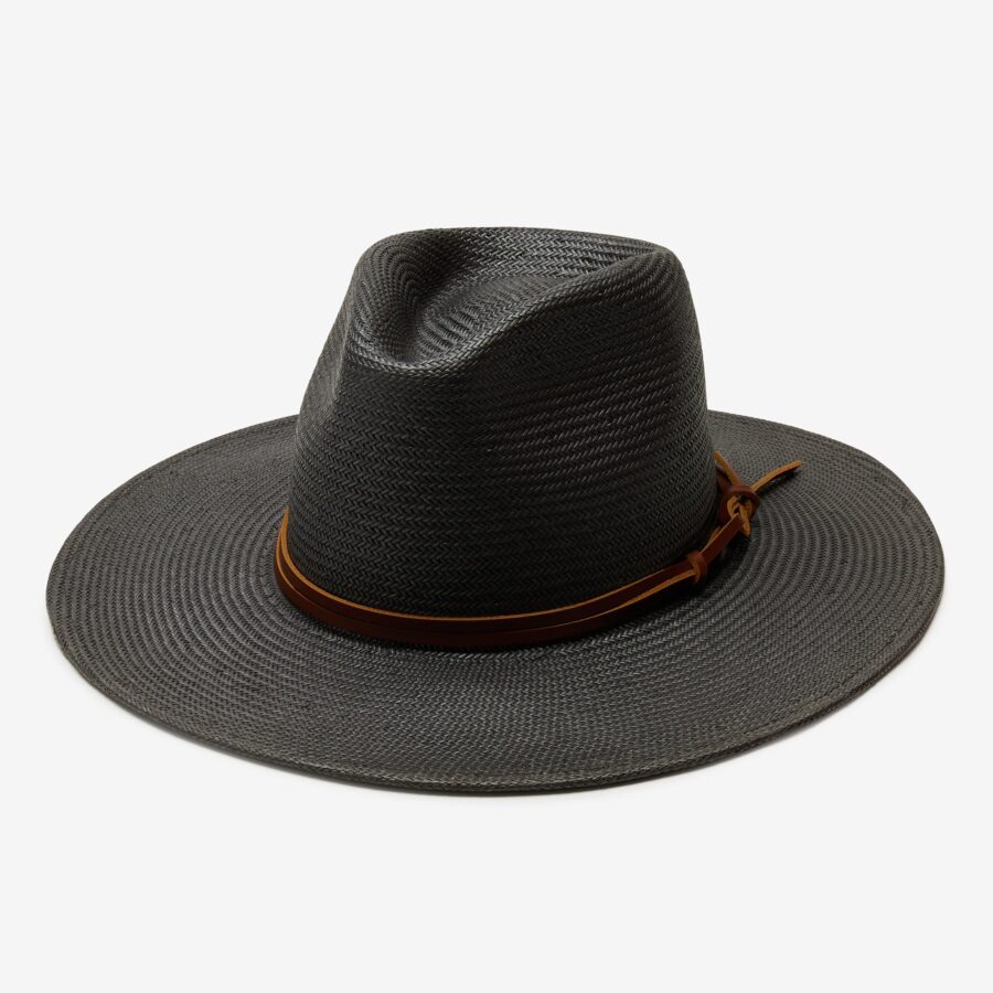 Harbor Toyo Straw Sun Hat in Black