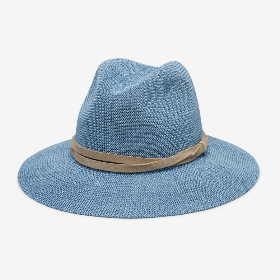 Packable Straw Panama Hat - Light Blue