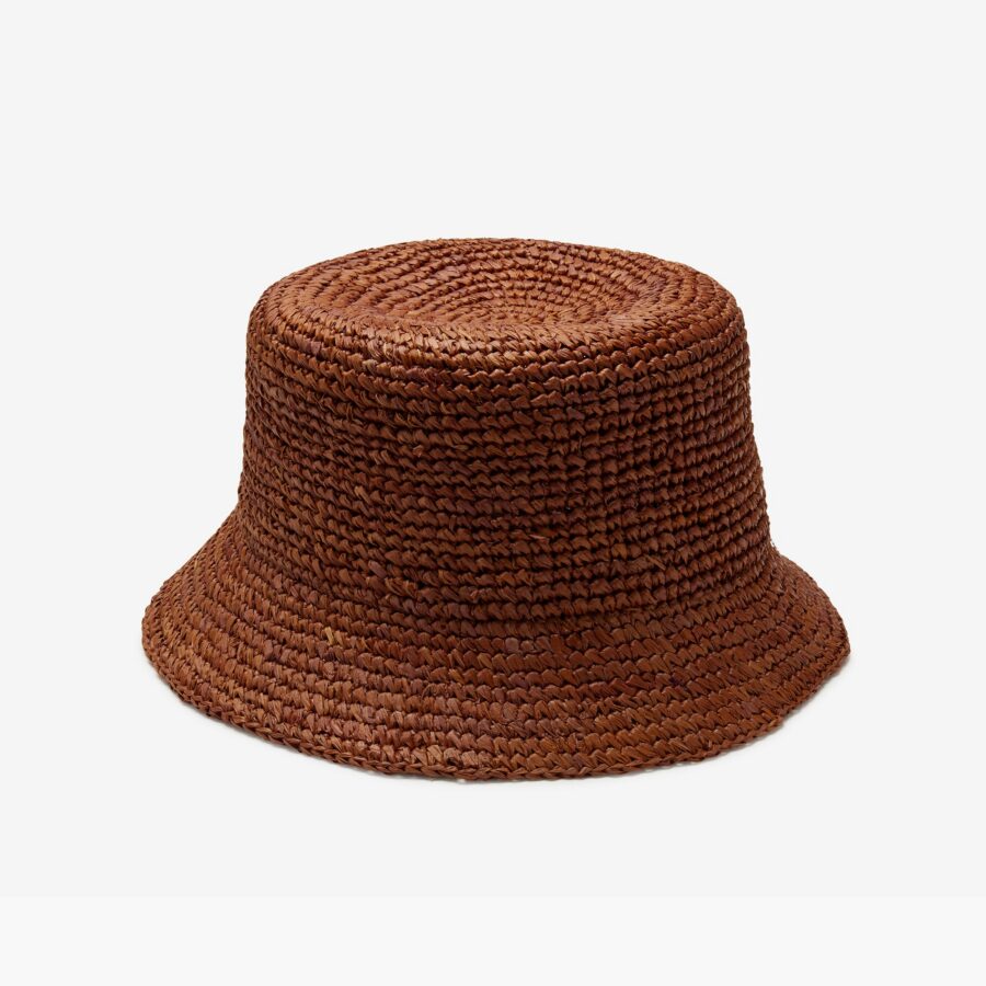Drift Raffia Bucket Hat in Chocolate