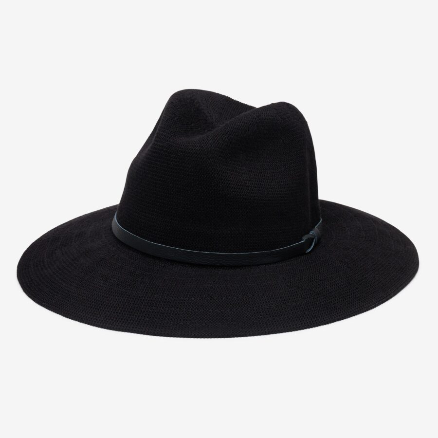 Packable Woven Panama Hat - Black