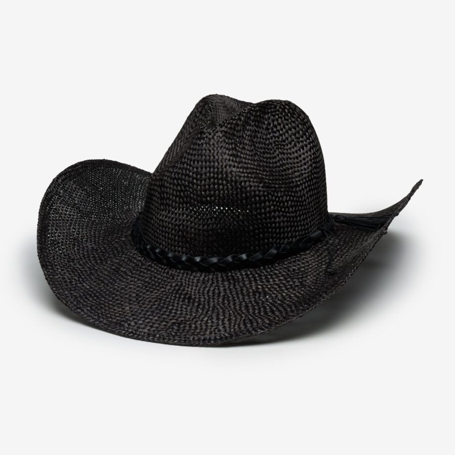 Cove Sisal Straw Cowboy Hat in Black
